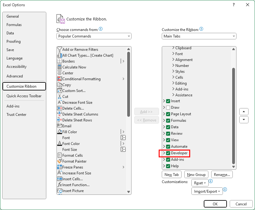 developer tab is not showing in menu bar. - Microsoft Q&A