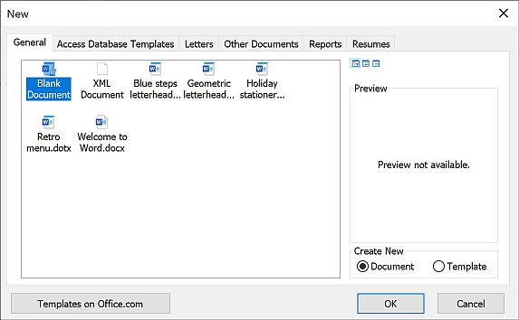 Is there any non-convoluted way to create a new Word in the open folder ...