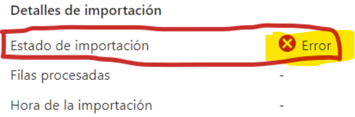 Error on Import Status when I try to import an CSV file on Azure ...