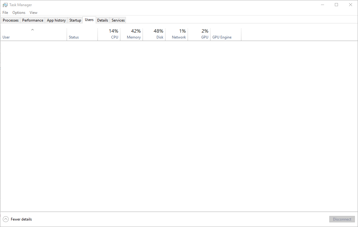 Task Manager not showing processes, running apps and users. - Microsoft Q&A