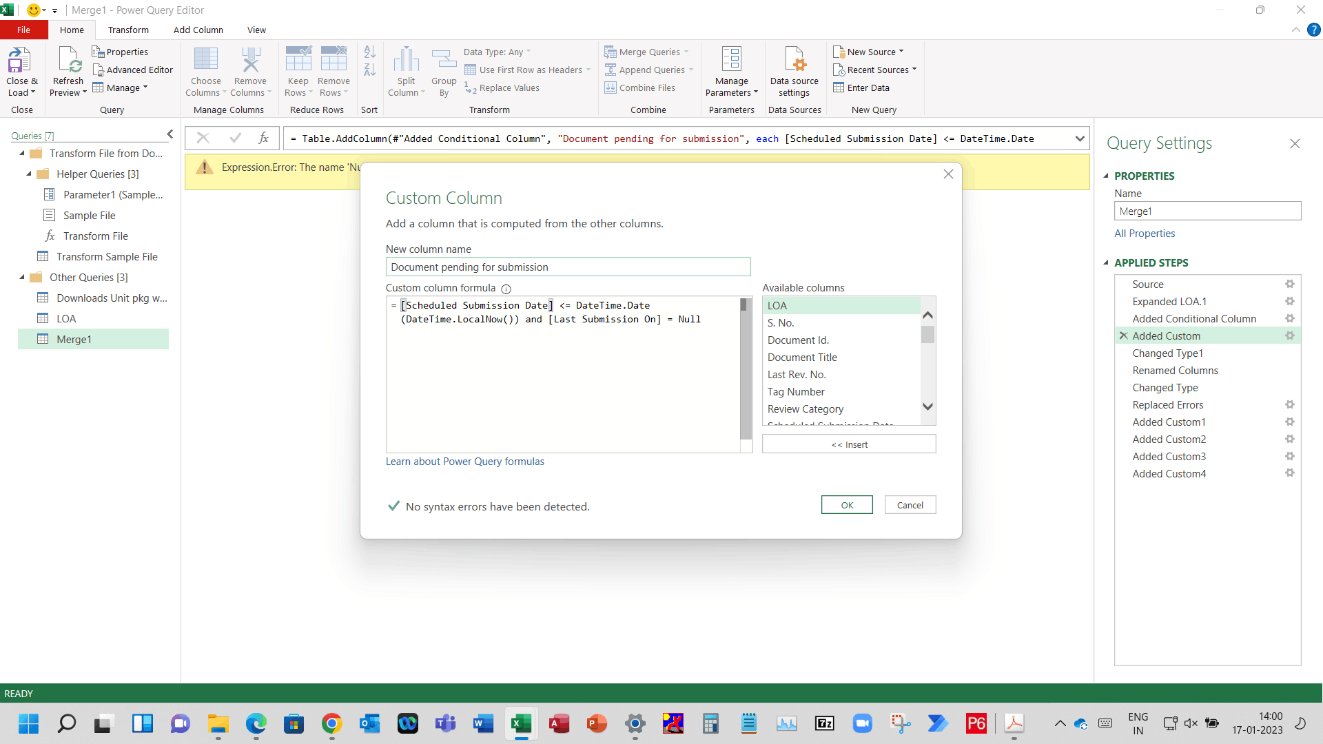 Condition to be used in Power Query for custom column - Microsoft Q&A