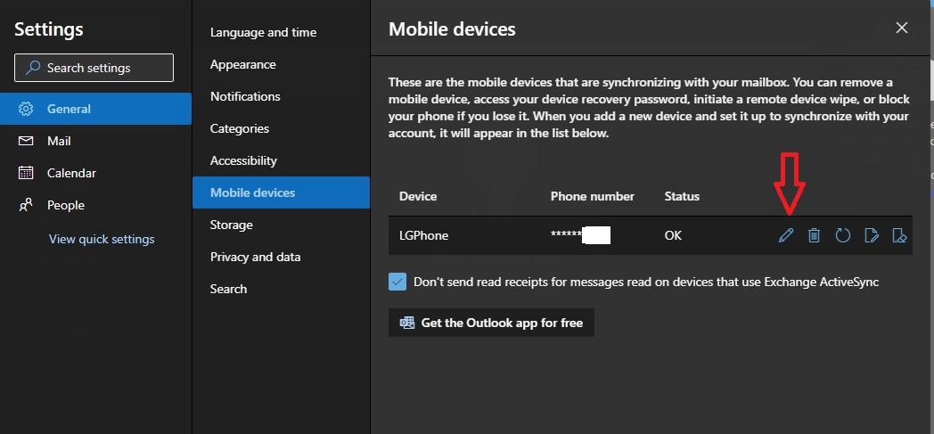 Old mobile device listed in the general settings - Microsoft Q&A