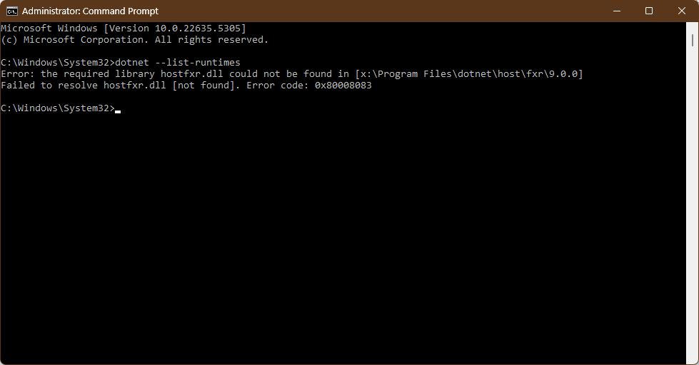 CLI DonNet error