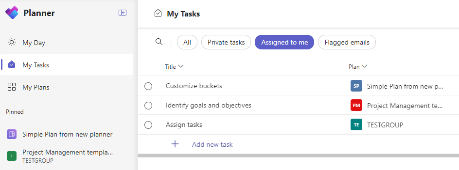My projects are in the new Planner, but the tasks assigned to me from a ...