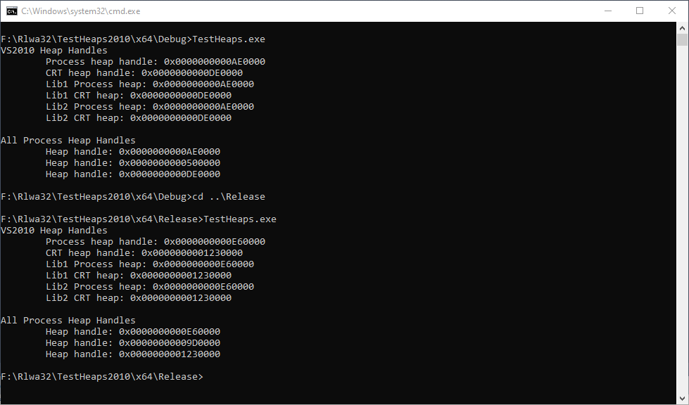 VS2010 dynamic CRT
