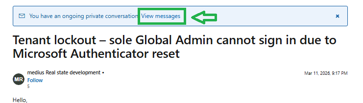 Tenant lockout – sole Global Admin cannot sign in due to Microsoft ...