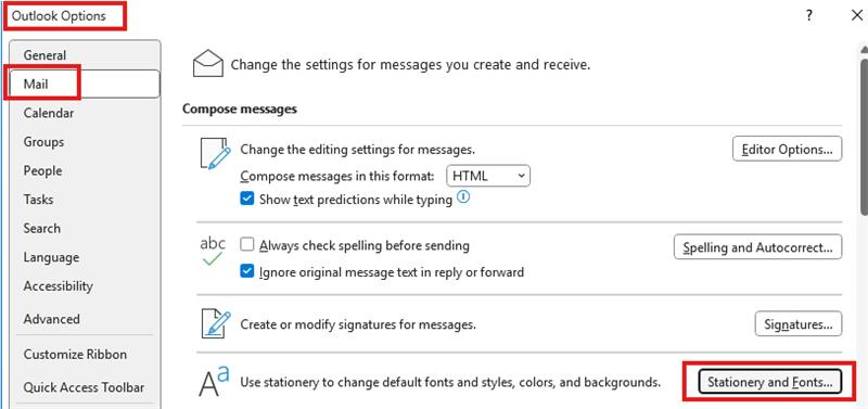 how to change default page color for new emails in outlook - Microsoft Q&A