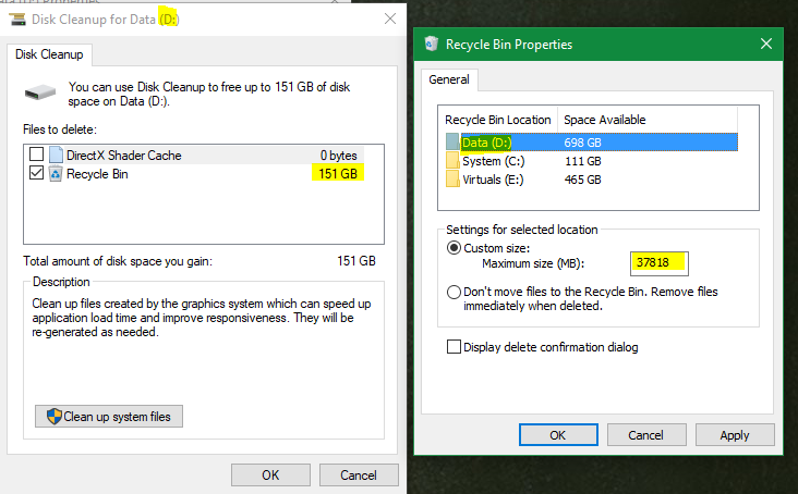 Windows 10 does not automatically delete old files from Recycle Bin ...