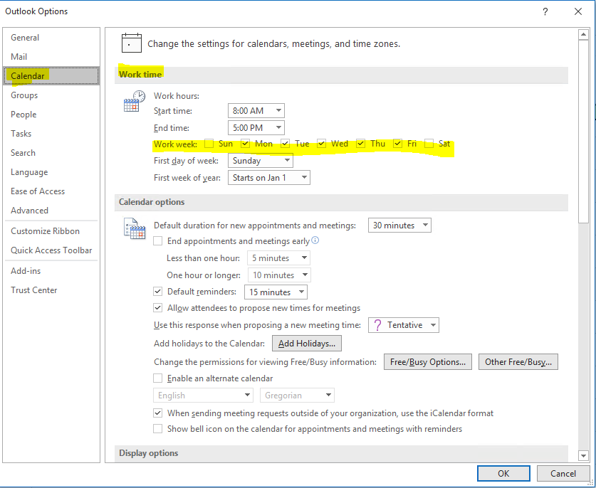 Start work week in Microsoft Bookings - Microsoft Q&A