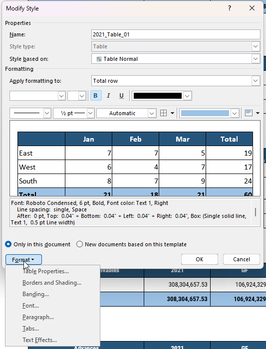 Microsoft Word Table Style - Total Row Keeps Going Back to Disabled ...