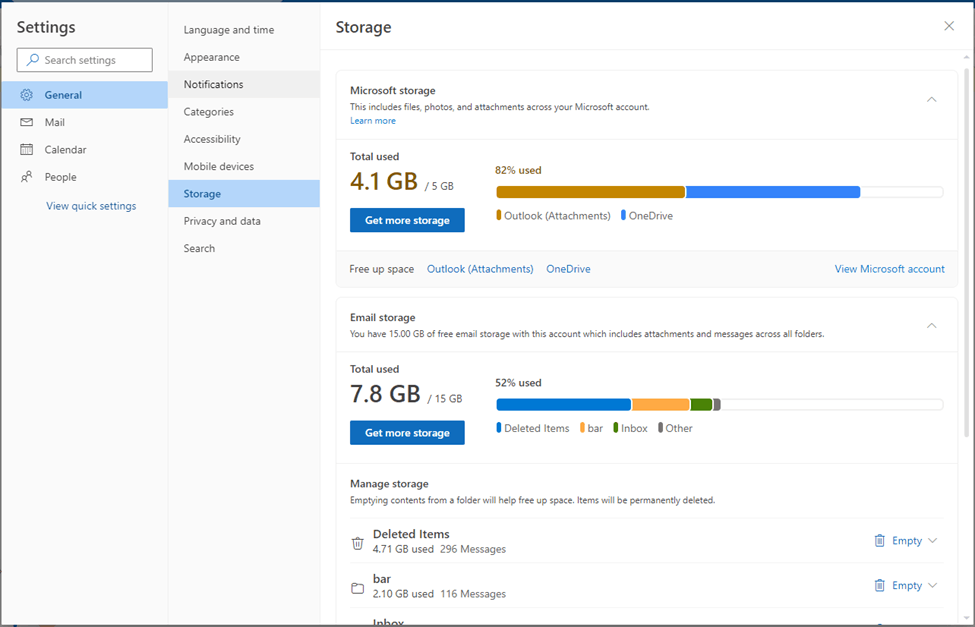 Can I use my 365 one drive capacity to hold other email accounts ...