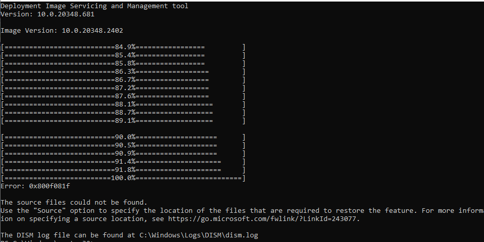 Issue to update the server - Microsoft Q&A