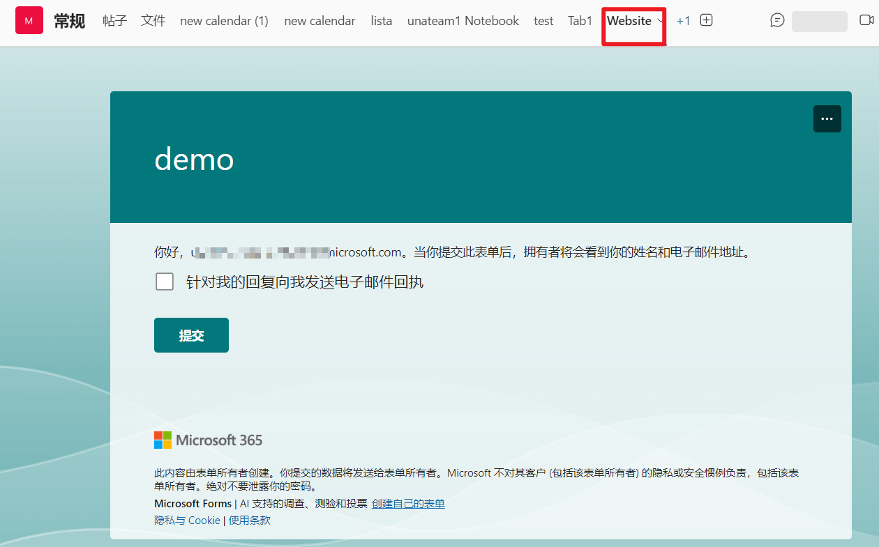 MS Forms does not work in MS Teams Tab - Microsoft Q&A
