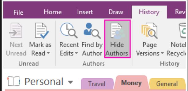Can I turn off author tracking in One Note 2016 - Microsoft Q&A