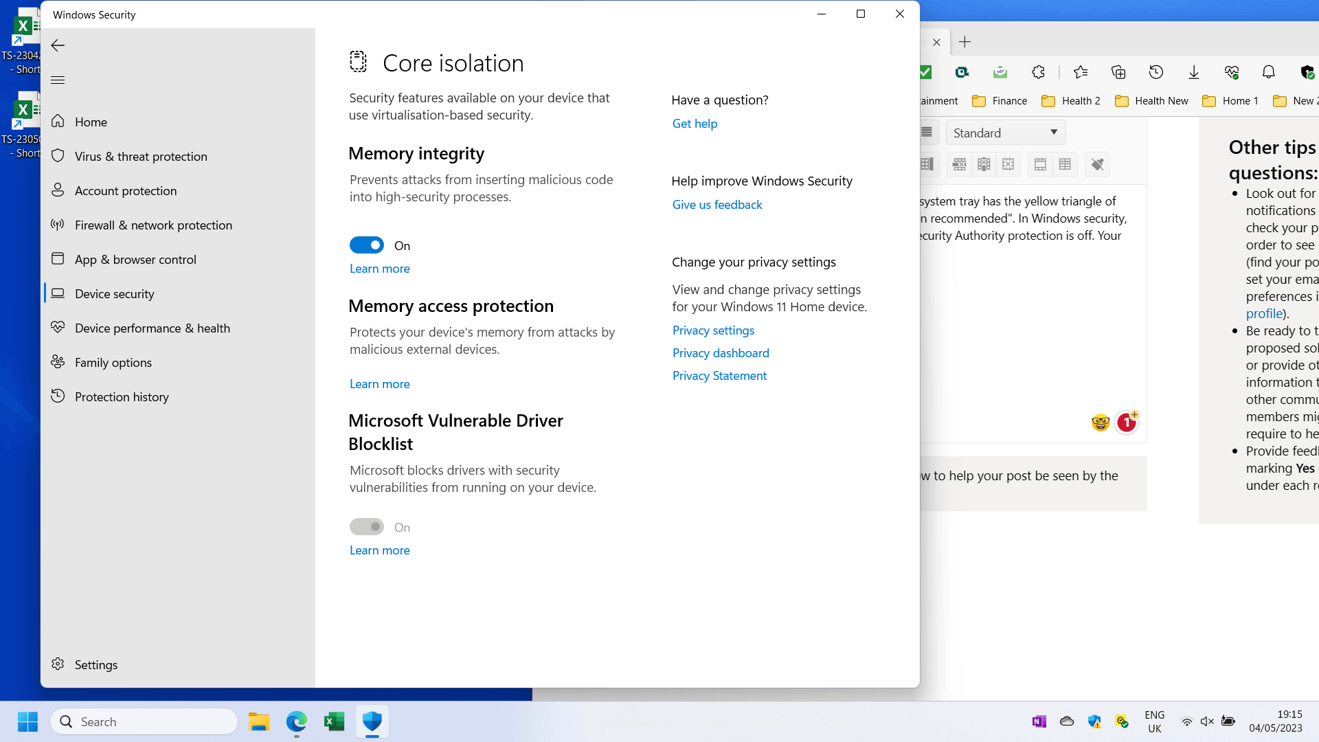 Windows Security in system tray has warning - Microsoft Q&A
