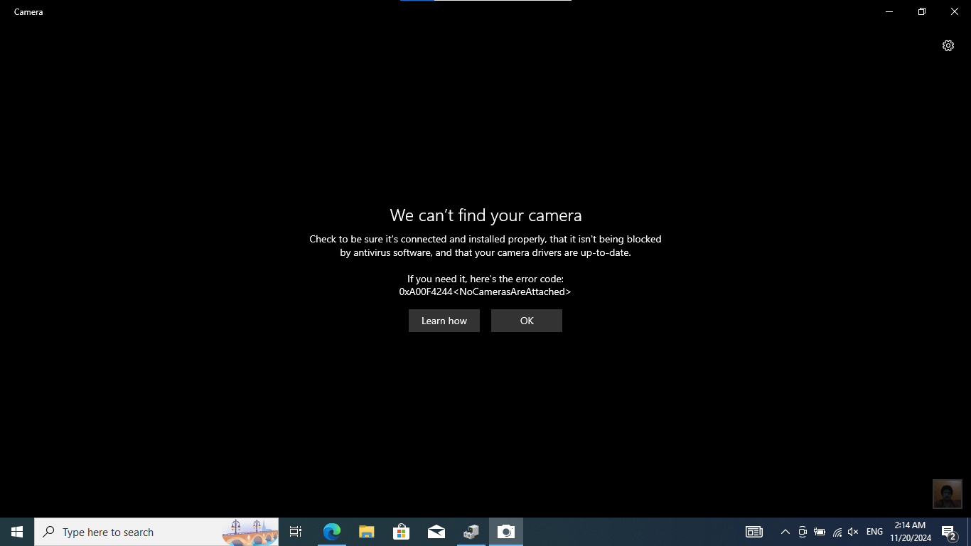 Webcam issue - Microsoft Q&A