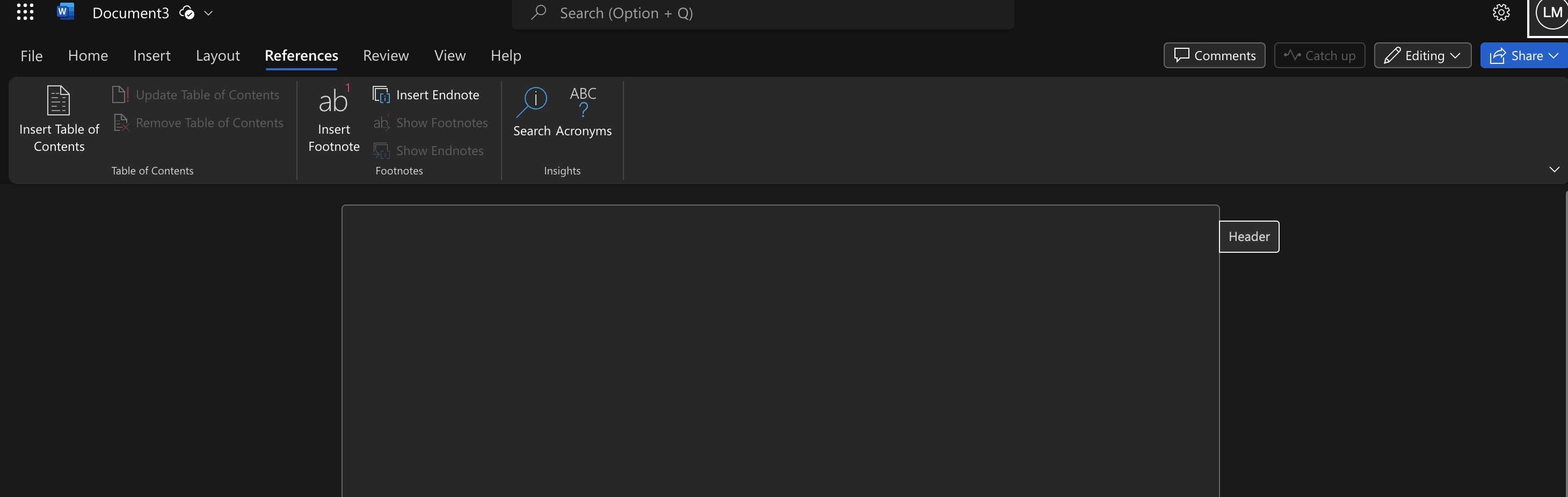 Reference Tab only showing 3 options NOT full - Microsoft Q&A