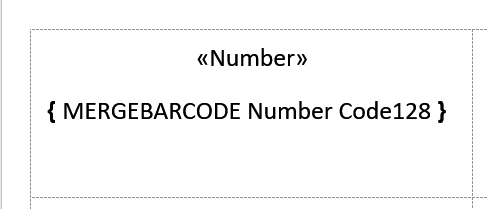 Word formula for sequential text and barcode - Microsoft Q&A
