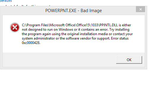 Powerpoint Office 365 Error 1706 - Microsoft Q&A