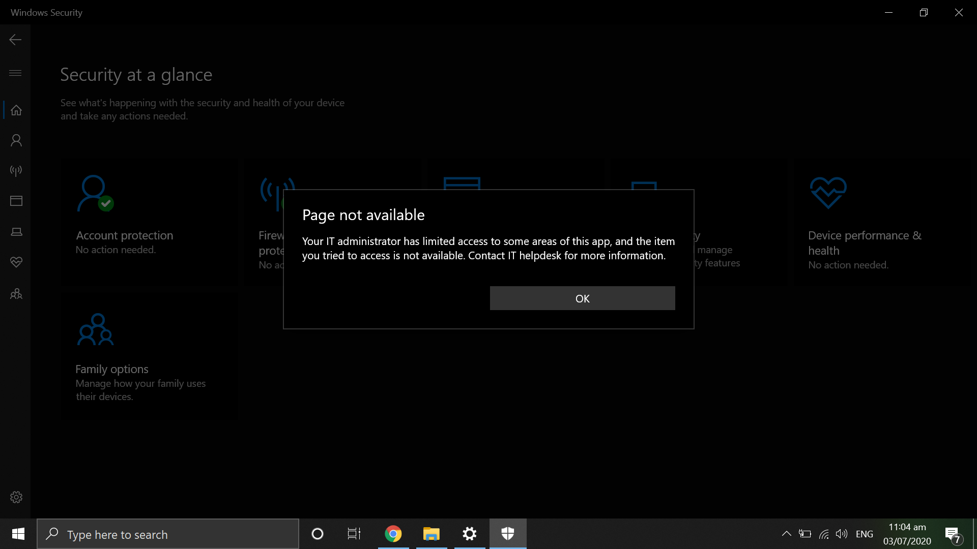 Windows Security File Scanning Restricted - Microsoft Q&A