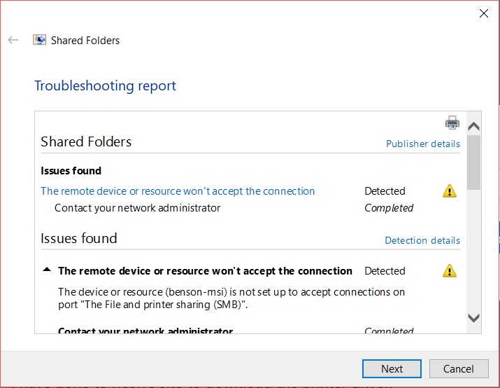 Unable to scan files to folder from my network printer - Microsoft Q&A