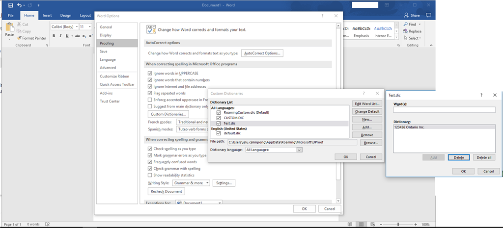 How to add compound words to custom dictionary - Microsoft Q&A