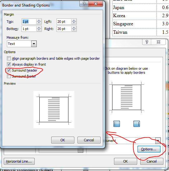 Surround the header with box as page border - Microsoft Q&A