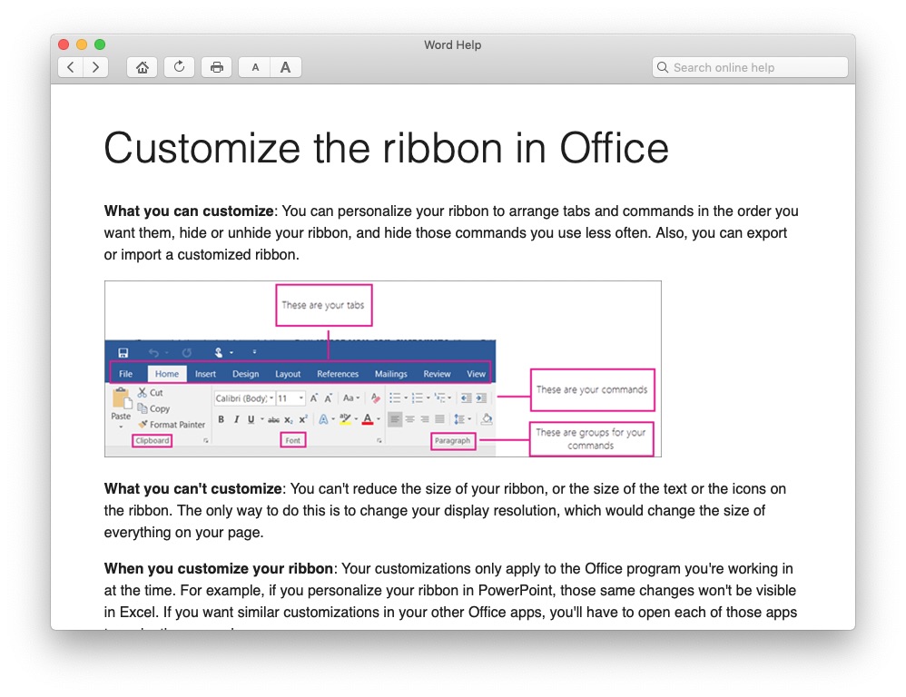 Word 2016 for Mac - Can No Longer Customize Ribbon - Microsoft Q&A