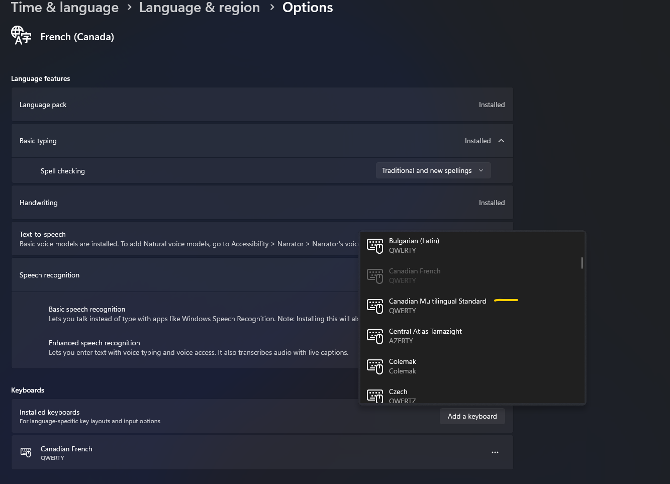 Ajouter le clavier FRA CMS - Microsoft Q&A