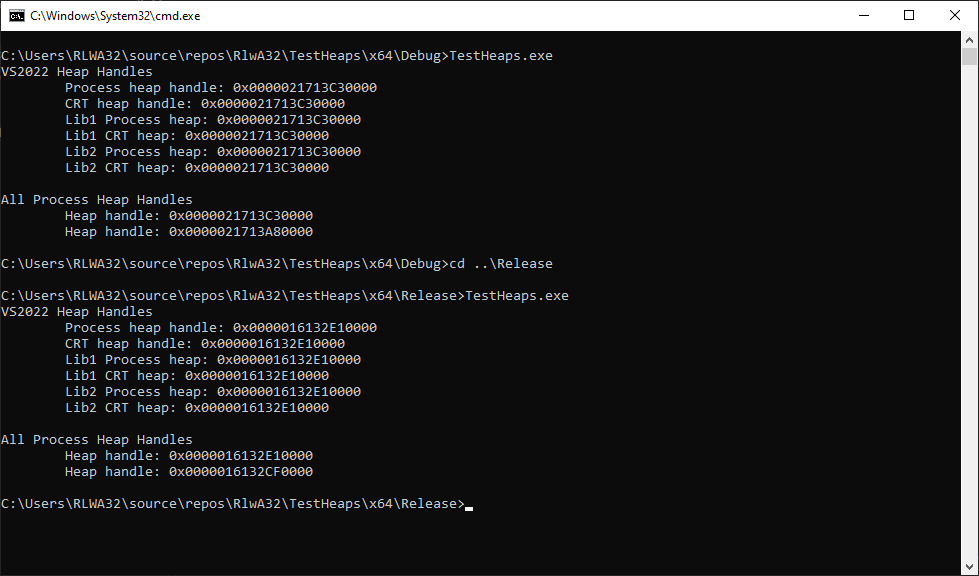 VS2022 dynamic CRT