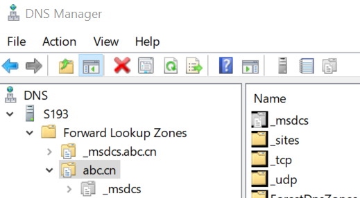 What is the difference between _msdcs.abc.cn under DNS and _msdcs under ...