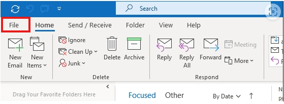 Please Help with Finding File Tab on My Outlook Page - Microsoft Q&A