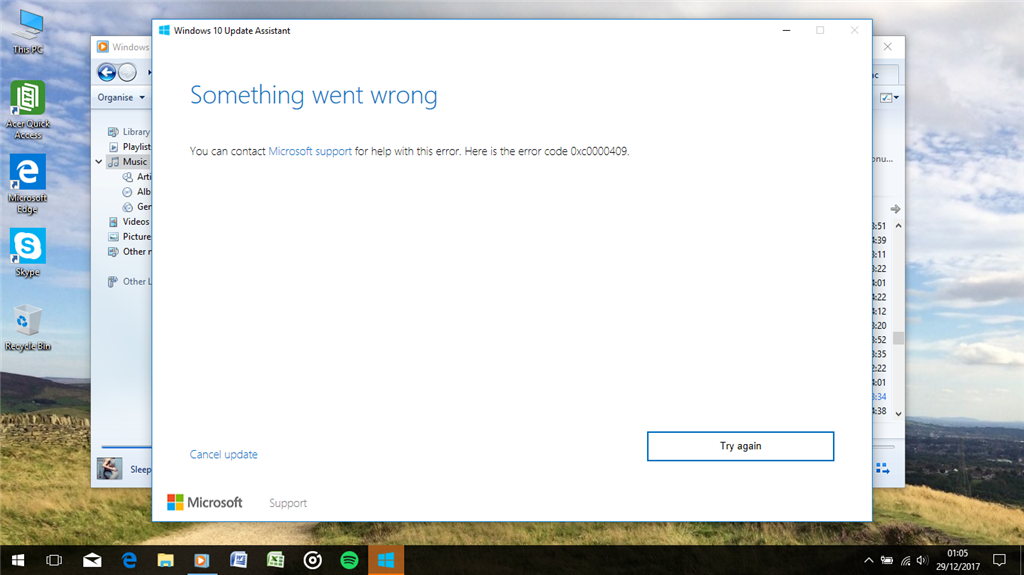 Failed to install feature update to Windows 10, version 1709 ...