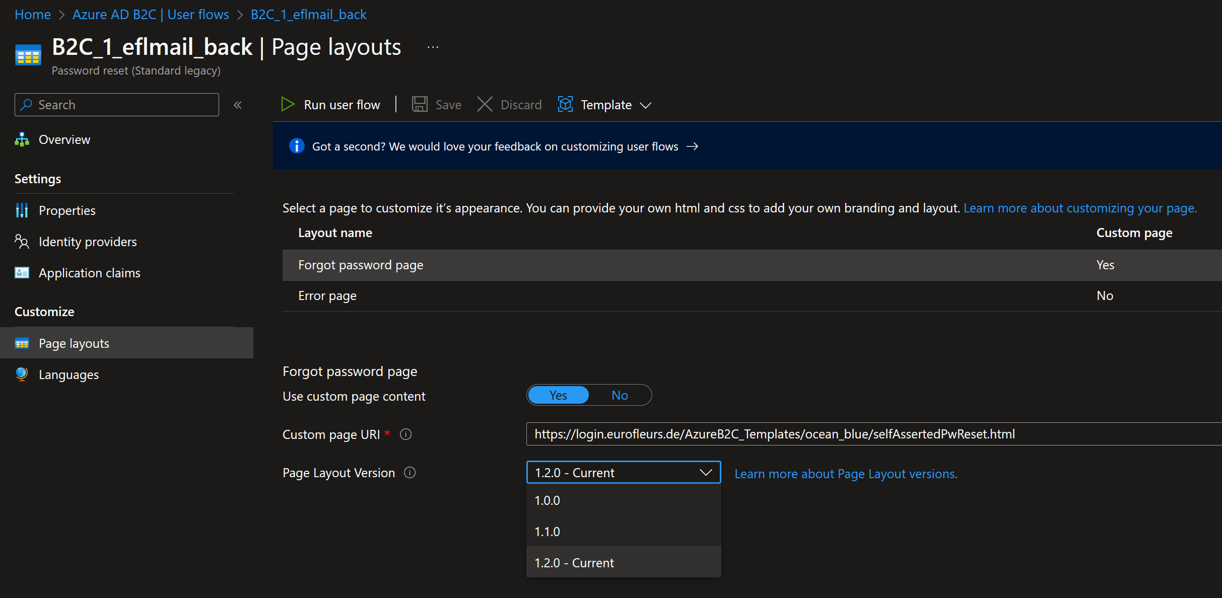 Azure AD B2C password reset redirect - Microsoft Q&A