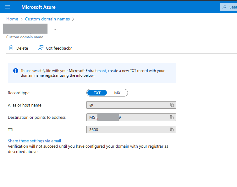Domain Verification - Microsoft Q&A