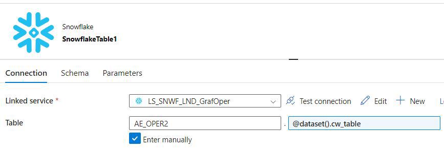 Create Dataset Schema with parameter