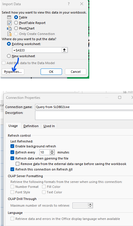 Connection setting