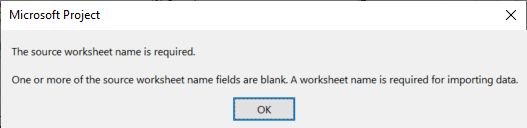 Issue Importing to Project from Excel - Microsoft Q&A