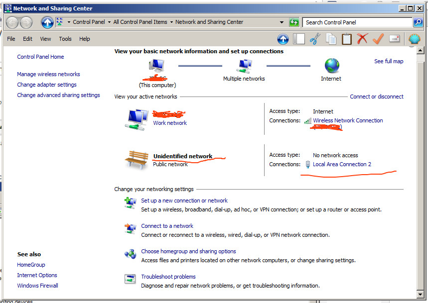 windows 7 local area connection unidentified network - Microsoft Q&A