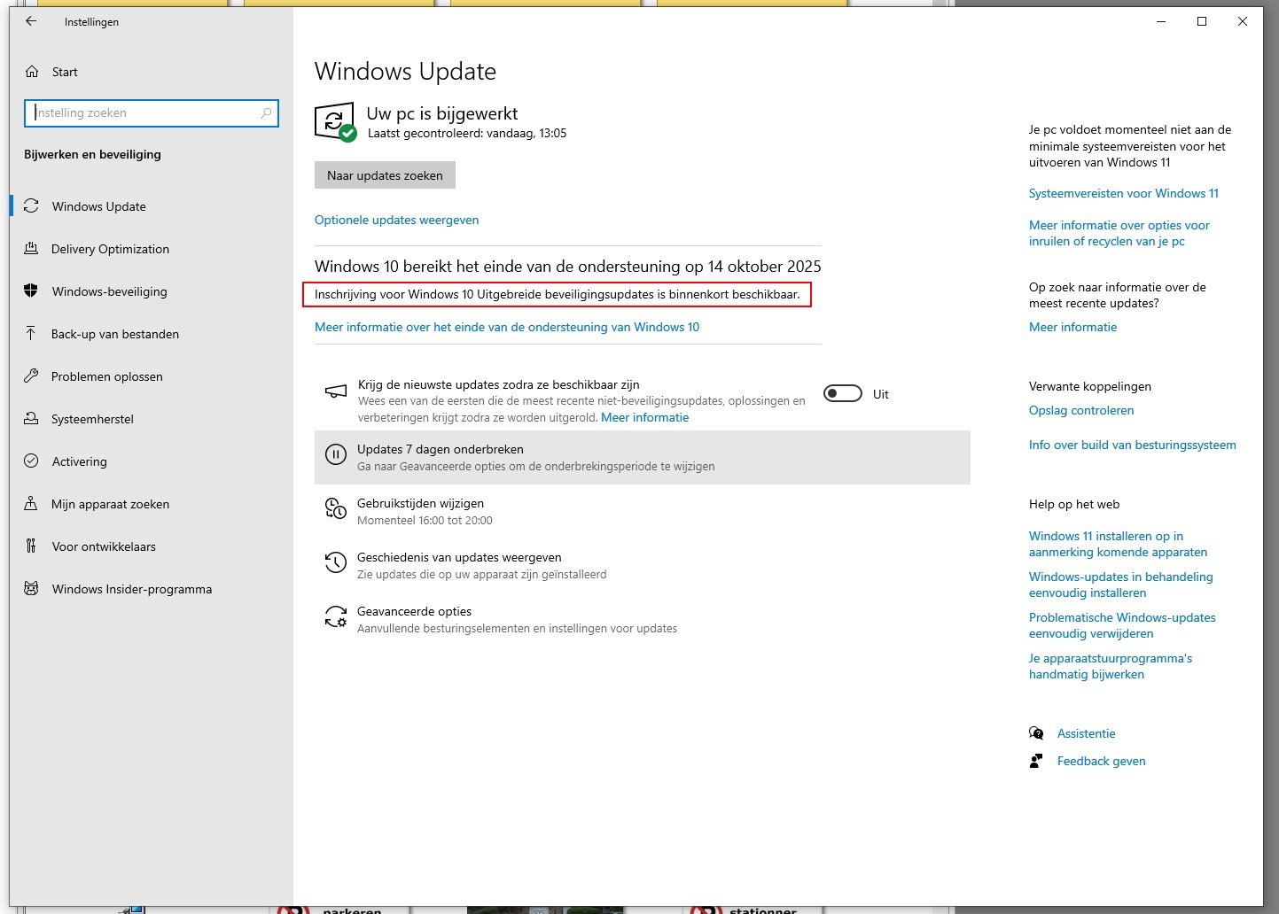 Win10 ESU binnenkorti