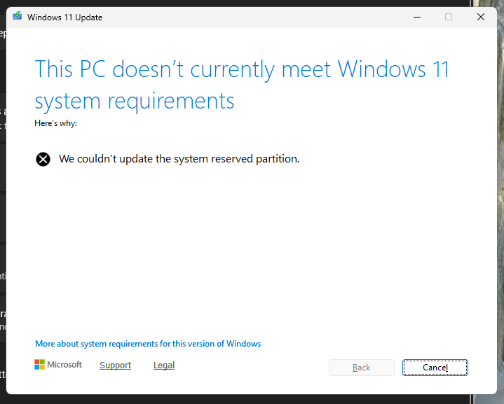 PC not meet Windows Requirement
