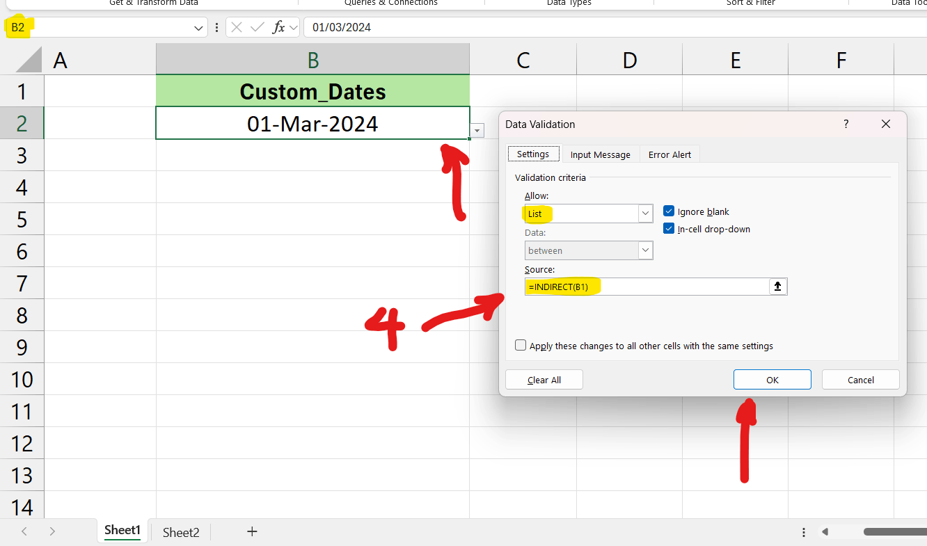 Conditional Datavalidation - Microsoft Q&A