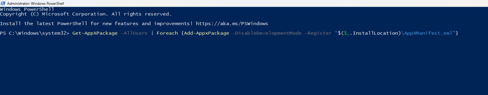 How to fix Procurar, Ações da Aplicação, WindowsPlatformRuntime run ...
