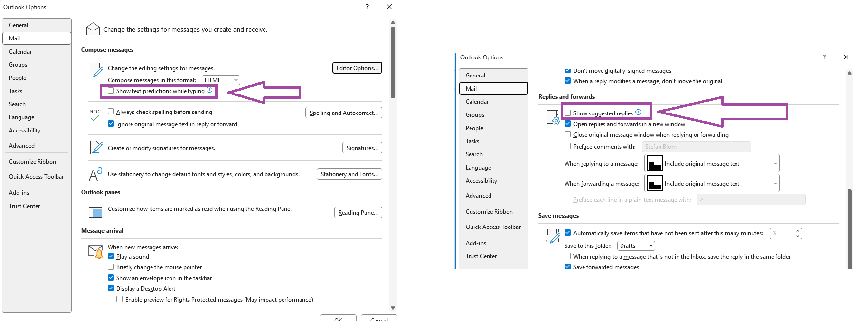 Smart suggestion feature not working on the Outlook Desktop app ...