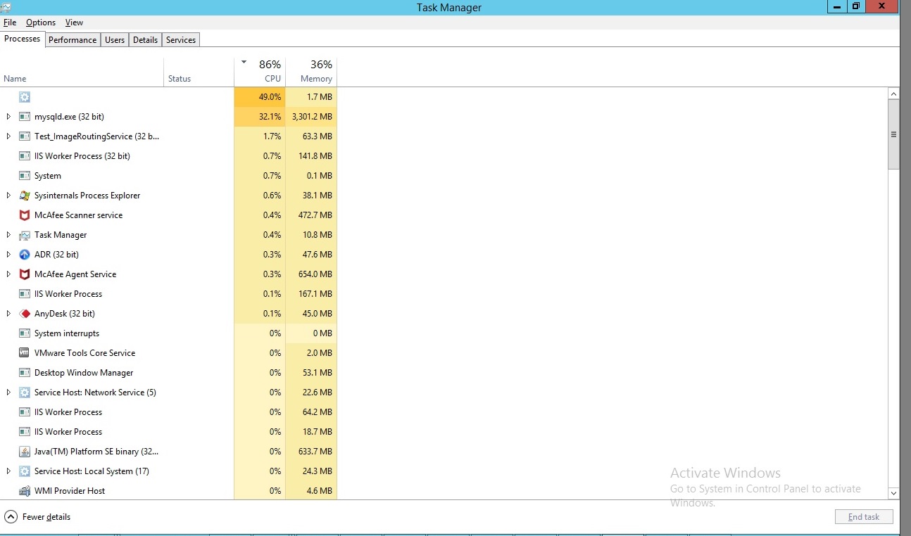 svc host exe takes 50% cpu in windows server std 2016 - Microsoft Q&A