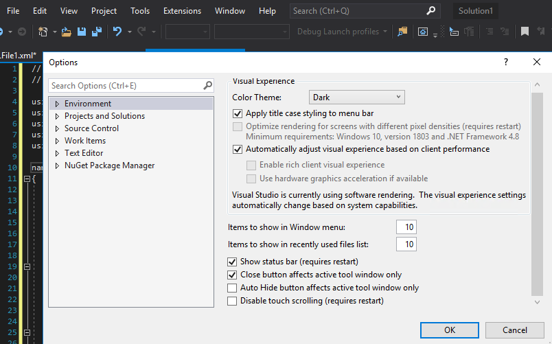 Black theme in Outlook, Dark theme in Visual Studio: Copy As Html ...