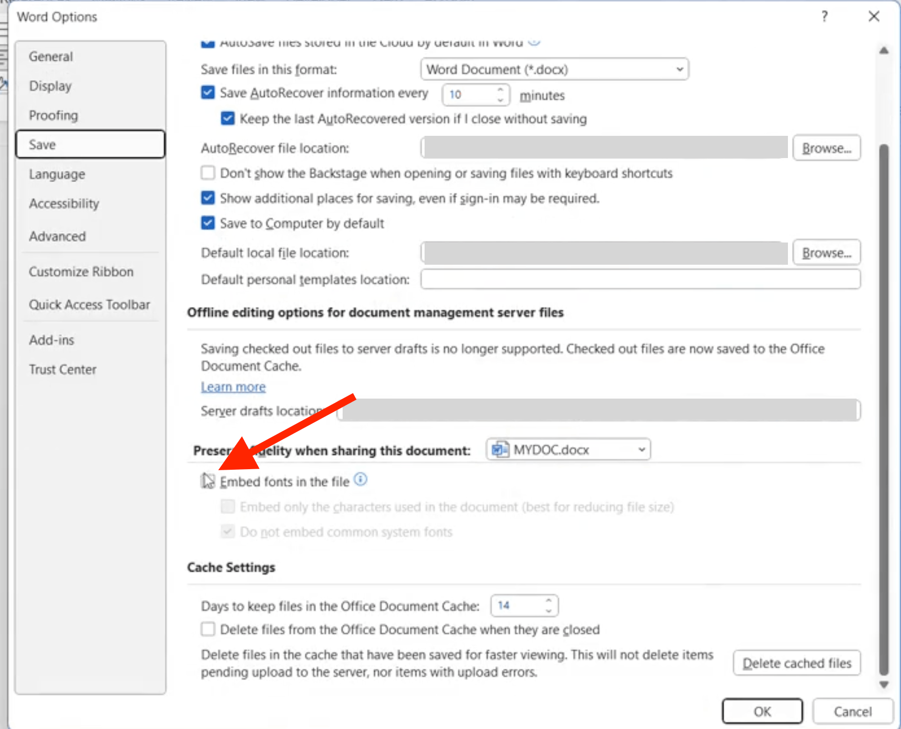 In Word for Windows, is there a way to force fonts to be embedded for ...