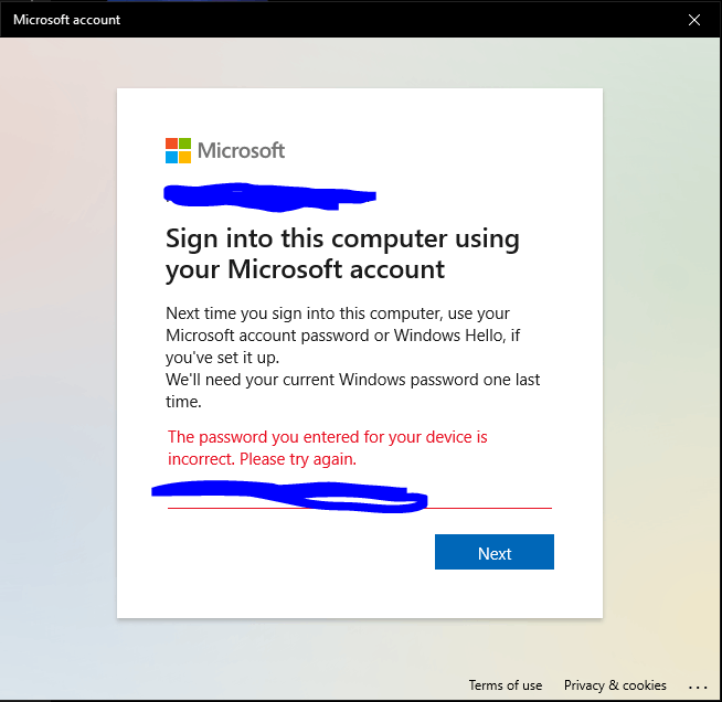Cannot login to my computer with my Microsoft account. - Microsoft Q&A