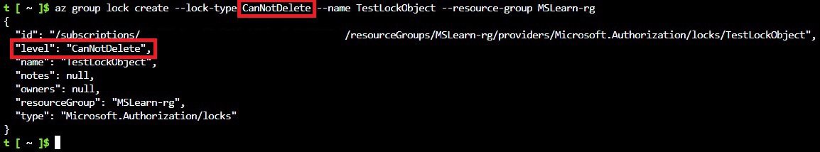 azure cli cannotdelete lock