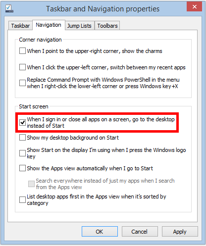 Start Screen vs Desktop - Microsoft Q&A
